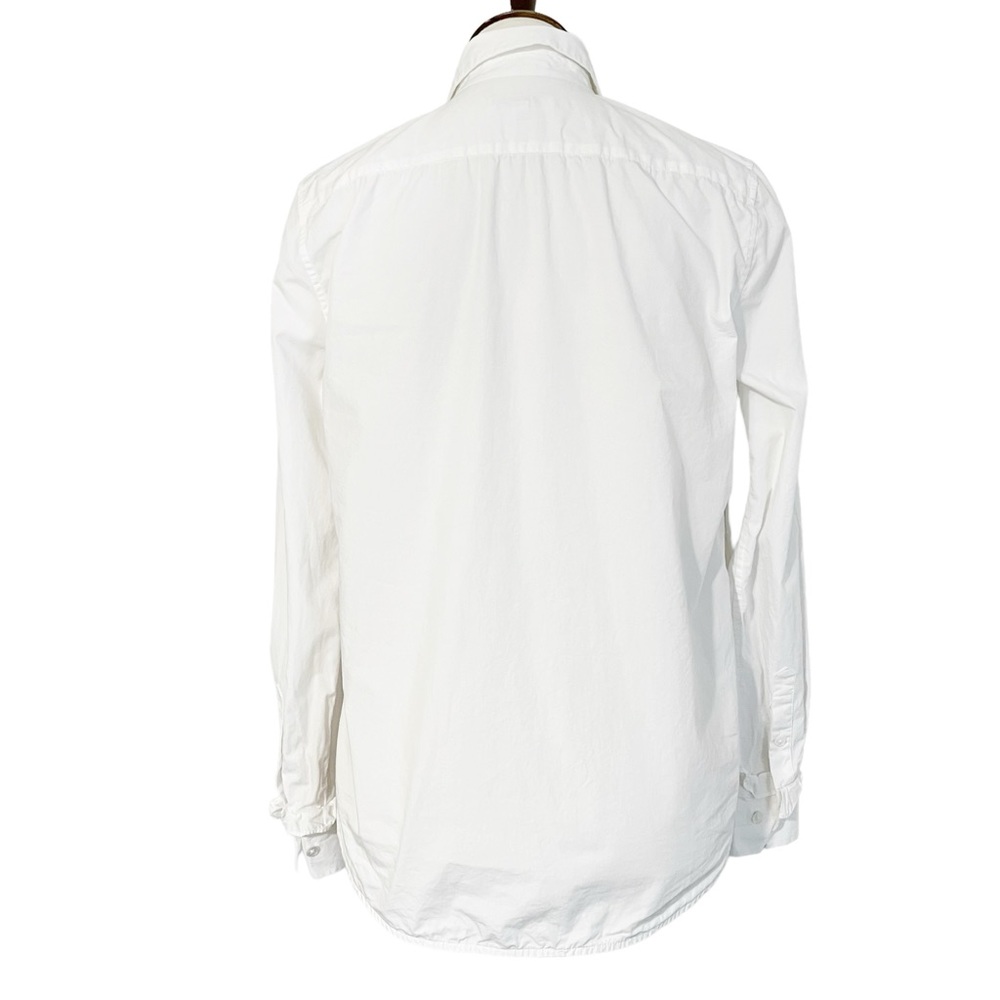 Equipment Front Ruffle Button Down Blouse In White - image 4